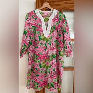 Lilly Pulitzer Stargazer Pink and Green Floral Dress Size Medium